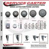 Service Caster 4 Inch Gray Polyurethane Swivel 58 Inch Threaded Stem Caster Set with Total Lock Brake SCC-TSTTL20S414-PPUB-58212-4